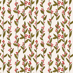 Holly Branches in Cream