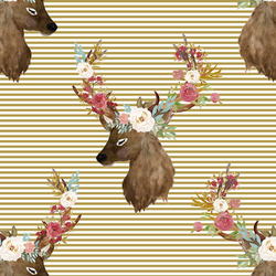 Autumn Deer in Gold Stripes