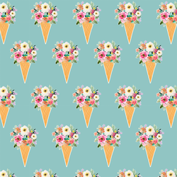 Floral Cone in Aqua Ice