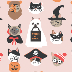 Large Halloween Cats in Cotton Candy