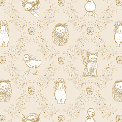 Bunny and Friends in Golden on Bisque