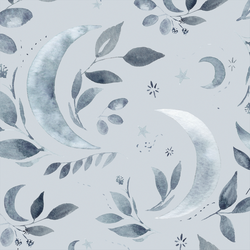 Large Luna Floral in Silver Moon
