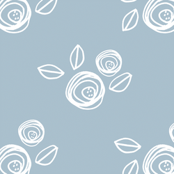 Regal Roses in Cashmere Blue