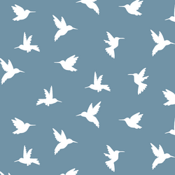 Hummingbird Silhouette in Marine