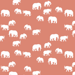 Elephant Silhouette in Desert Rose