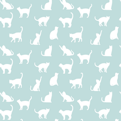 Cat Silhouette in Glacier Blue