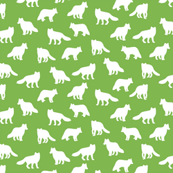 Little Fox Silhouette in Greenery