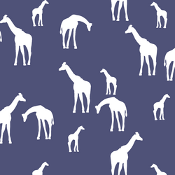Giraffe Silhouette in Indigo