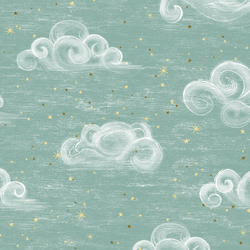 Starry Clouds in Dusty Aqua