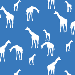 Giraffe Silhouette in Cerulean