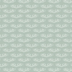 Woodland Branches in White on Muted Aqua
