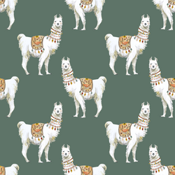 Llamas in Cactus Green