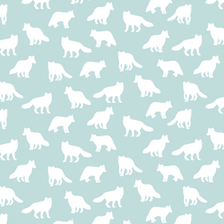 Little Fox Silhouette in Glacier Blue