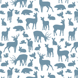Forest Friends in Marine on White