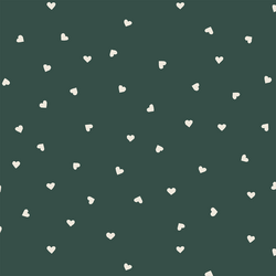 Tiny Hearts in Egret on Verdant Green