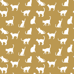 Cat Silhouette in Marigold