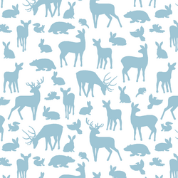 Forest Friends in Bluebell on White