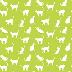 Cat Silhouette in Lime