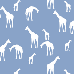 Giraffe Silhouette in Cornflower