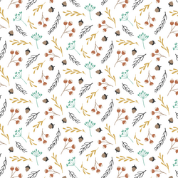 Woodland Foliage in White