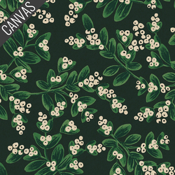 Mistletoe Canvas in Evergreen Unbleached Metallic