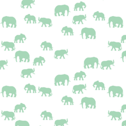 Elephant Silhouette in Seaglass on White