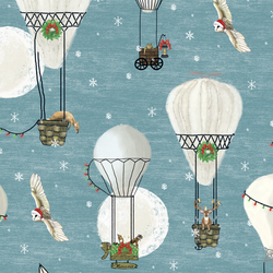 Large Christmas Balloon Ride in Winter Twilight