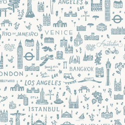 World Traveler Silhouette in Blue