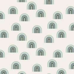 Small Retro Rainbows in Green