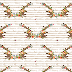 Large Meadow Horns in Tan Stripe