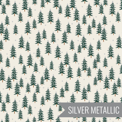 Fir Trees in Silver Metallic
