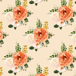 Parisian Bouquet in Peach Polka Dots