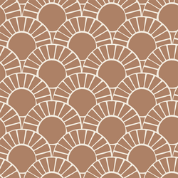 Large Mosaic Sun Tile in Maple Brown