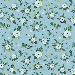 Large Blue Harbour Florals in Blue