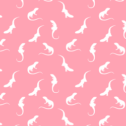 Iguana Silhouette in Rose Pink