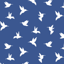 Hummingbird Silhouette in Blue Jay