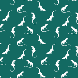 Iguana Silhouette in Emerald