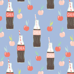 Cherry Cola in Breezy Blue