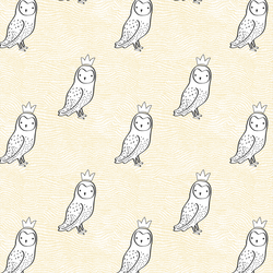 Small Crowned Owl in Sunny Yellow and Onyx