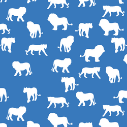 Lion Silhouette in Cerulean