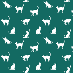Cat Silhouette in Emerald