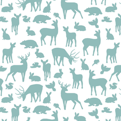 Forest Friends in Pool on White