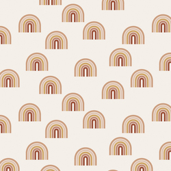 Small Retro Rainbows in Pink and Mustard