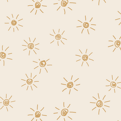 Large Suns in Golden Mustard Yellow on Egret