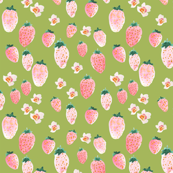 Strawberry Blossom in Lime Green