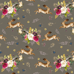 Large Autumn Bunnies in Dark Taupe