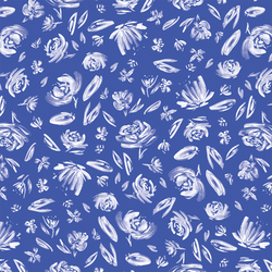 Spring Flowers in Lapis Blue