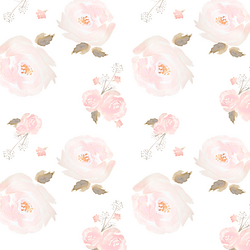 Small Tossed Floral in Rose