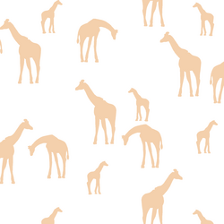 Giraffe Silhouette in Nectar on White