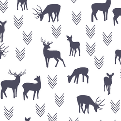 Deer Silhouette in Ink on White